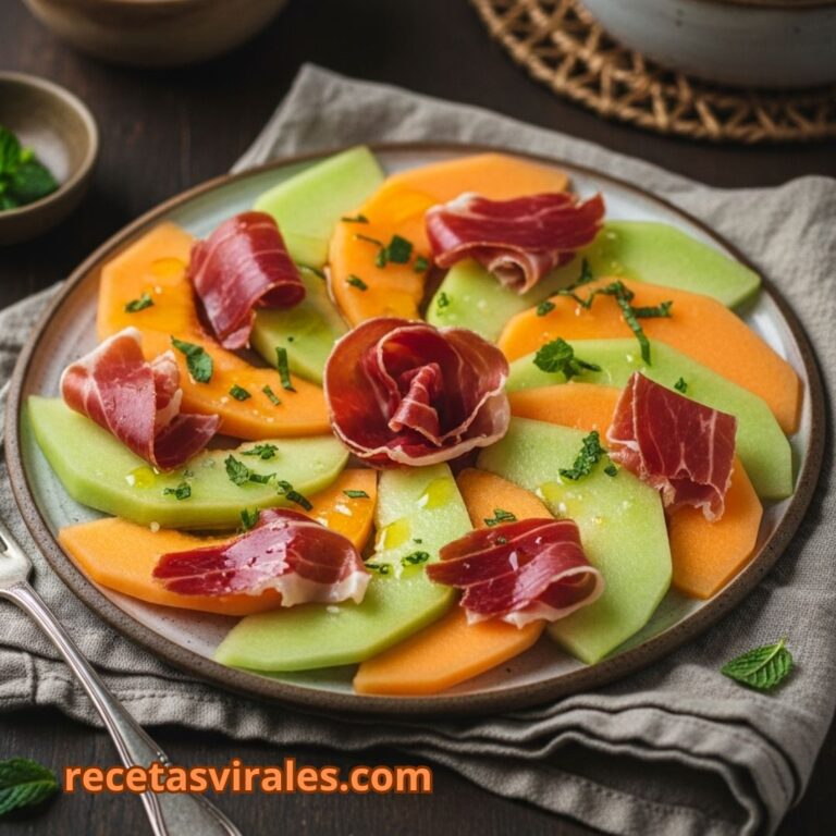 Carpaccio de melón con jamón