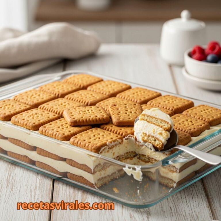 Receta de tarta de galletas cremosa