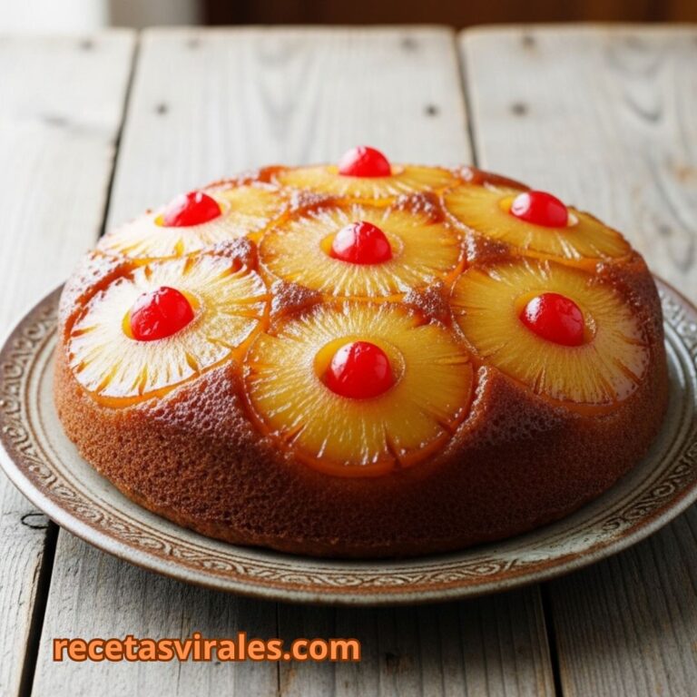 Receta de bizcocho de piña volteado