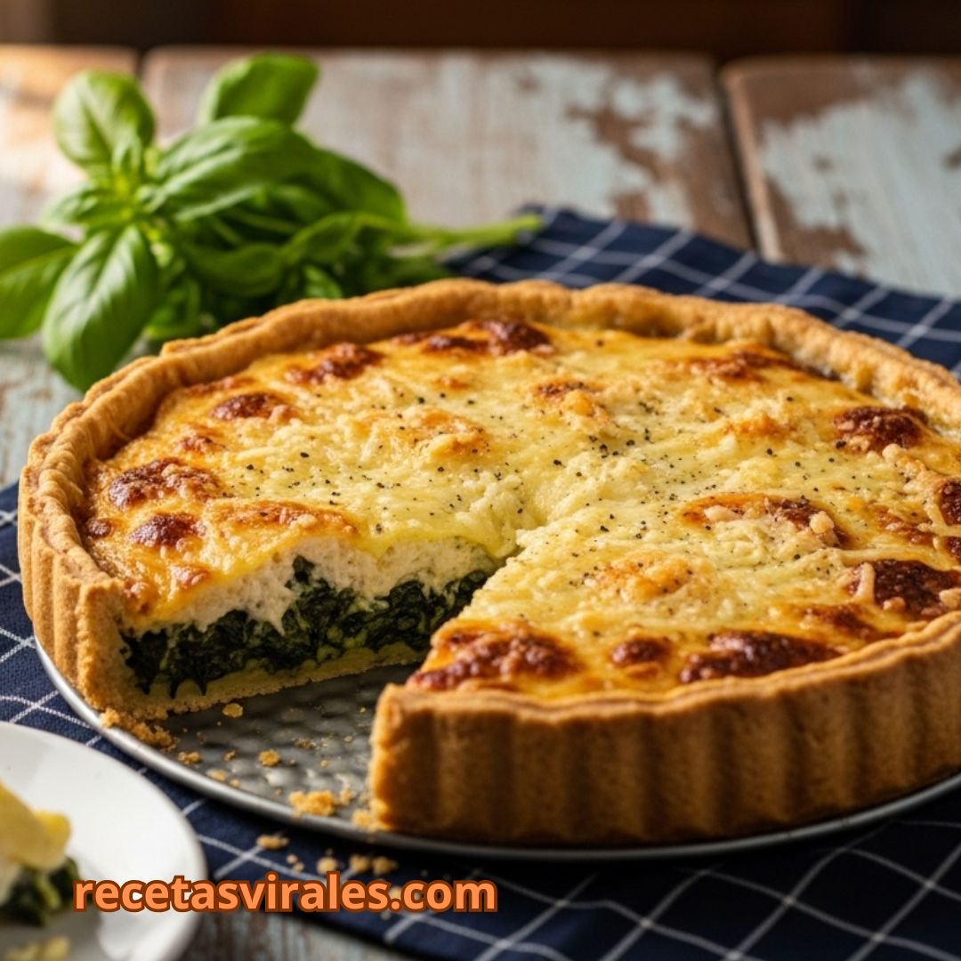 Pastel de espinacas gratinado