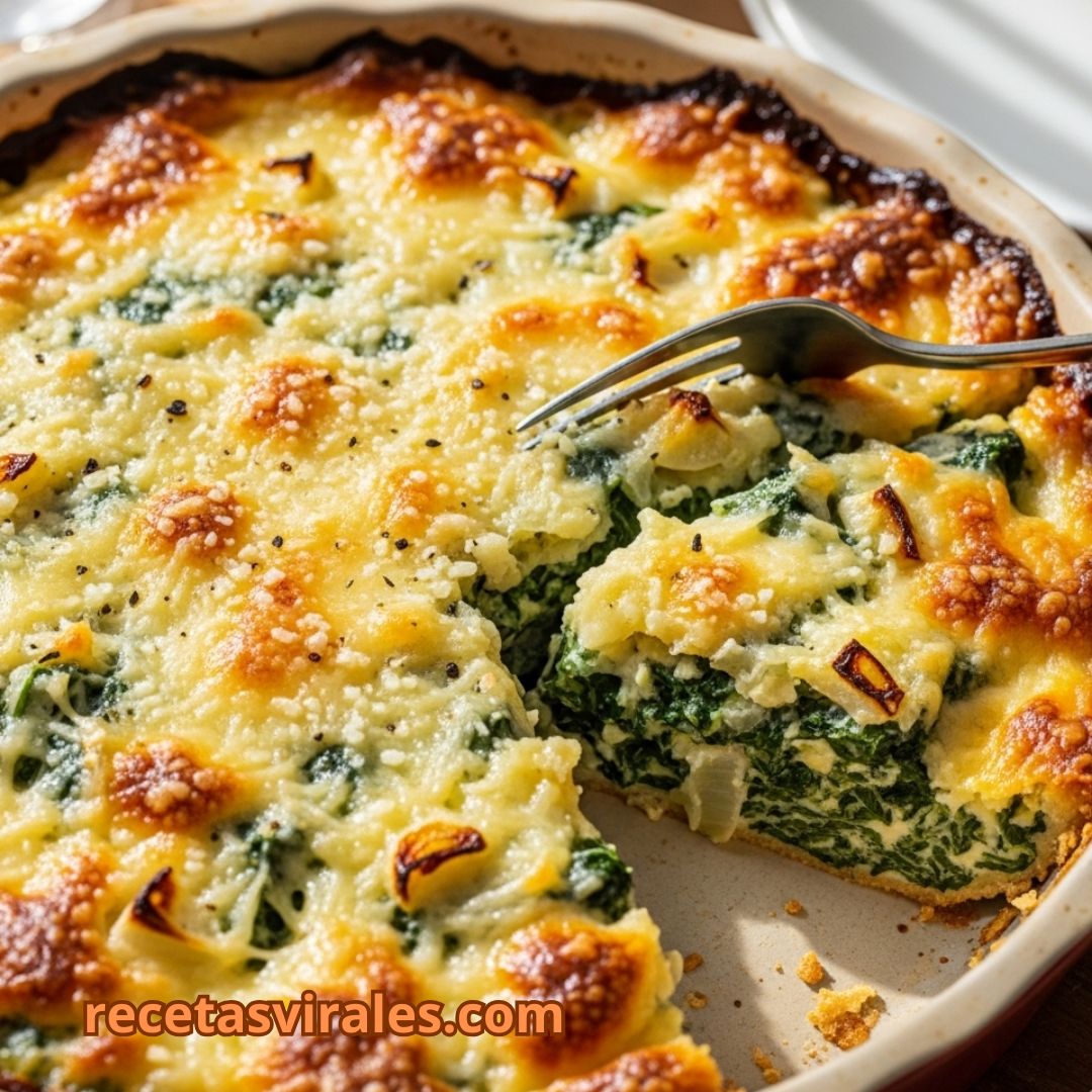 Receta de pastel de espinacas gratinado