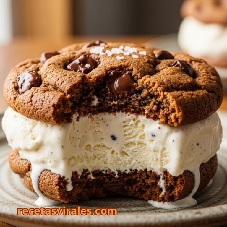 Sándwich helado de galleta con cookie y vainilla