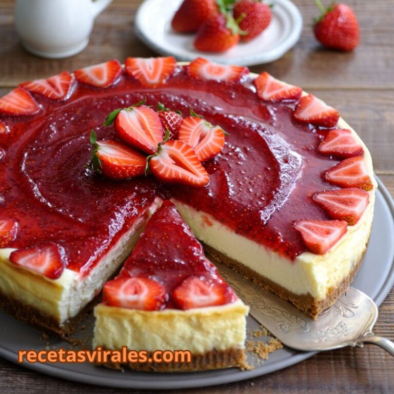 Receta de cheesecake con mermelada de fresa