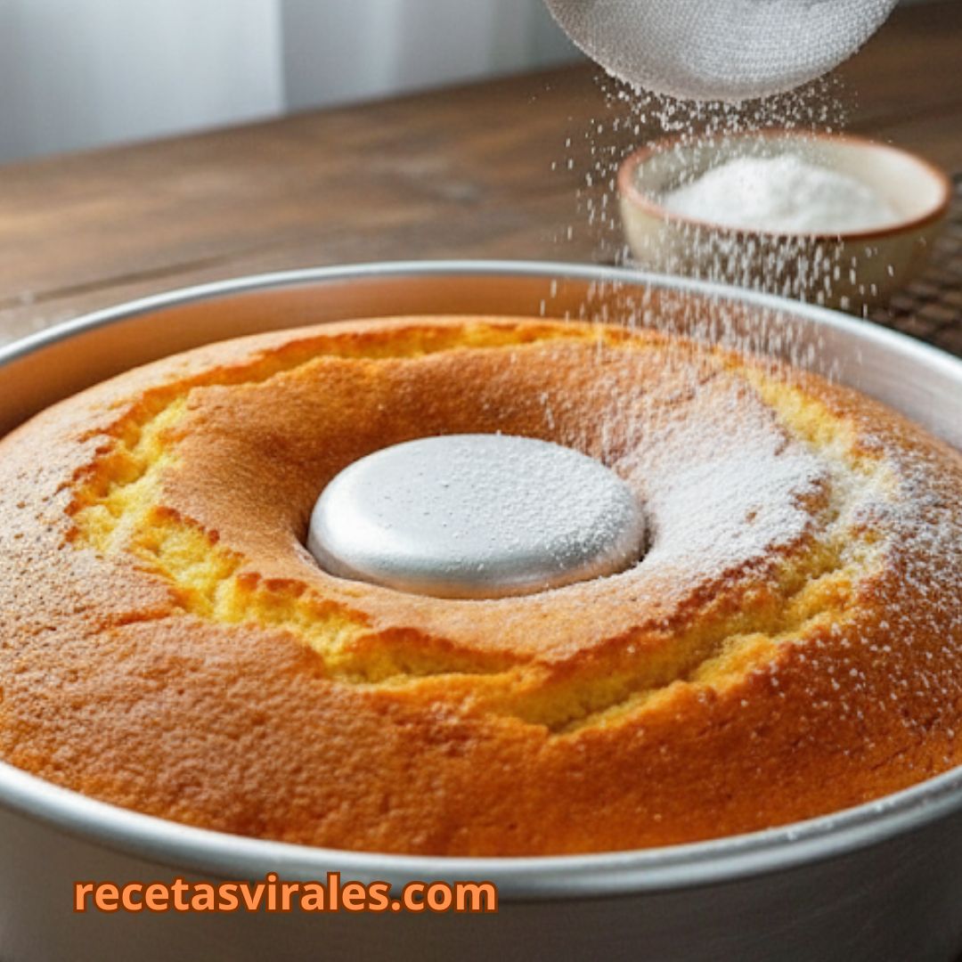 Receta de bizcocho esponjoso con azúcar glas