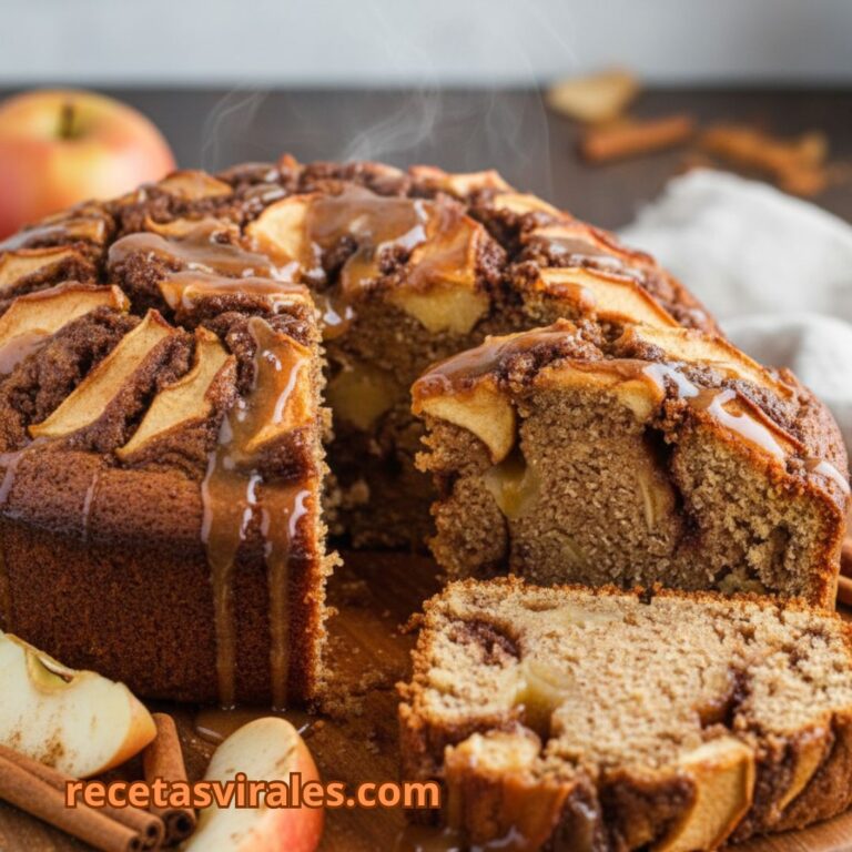 Receta de bizcocho de manzana jugoso con canela y caramelo