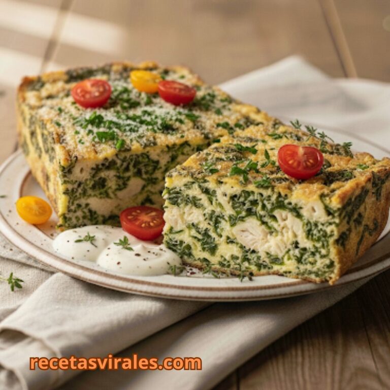 Budín de espinaca y pollo