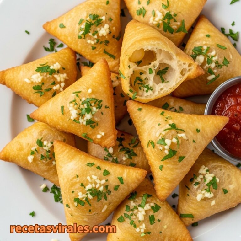Receta de triangulitos crujientes al ajo perejil