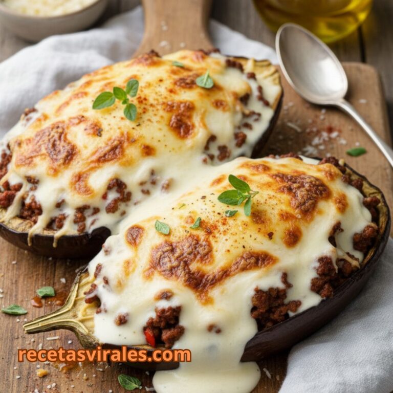 Receta de berenjenas rellenas gratinadas