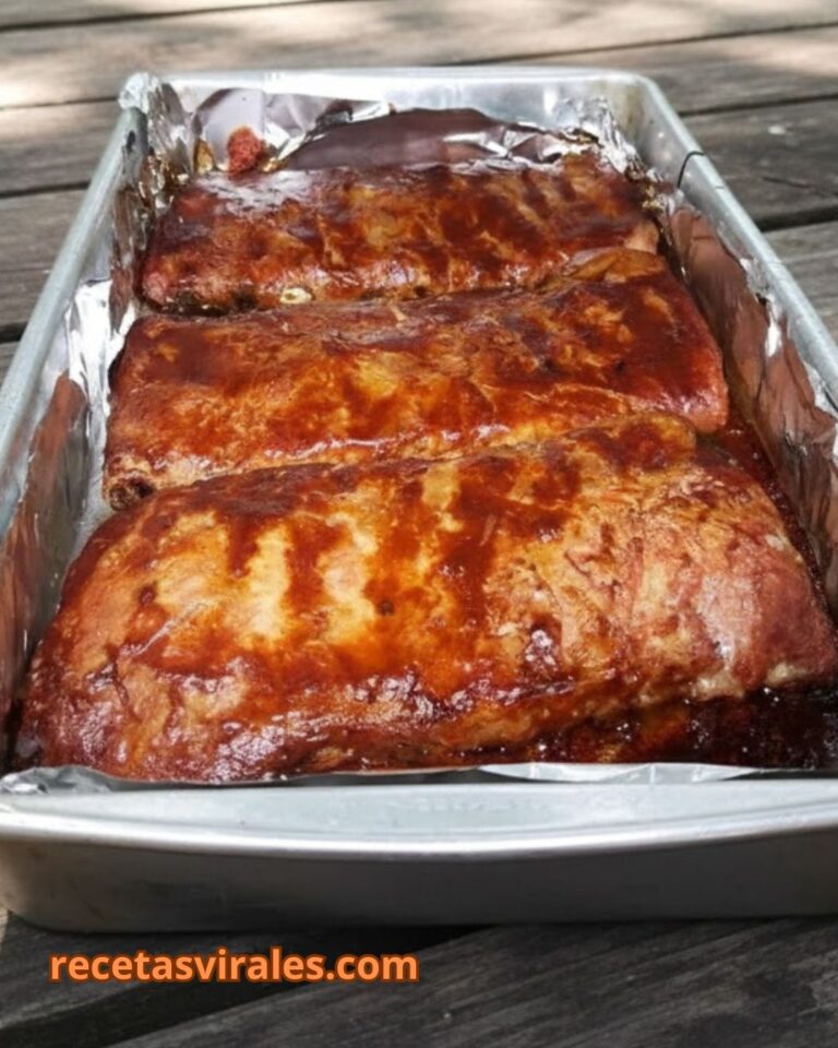 Costilla a la miel y mostaza jugosa al horno