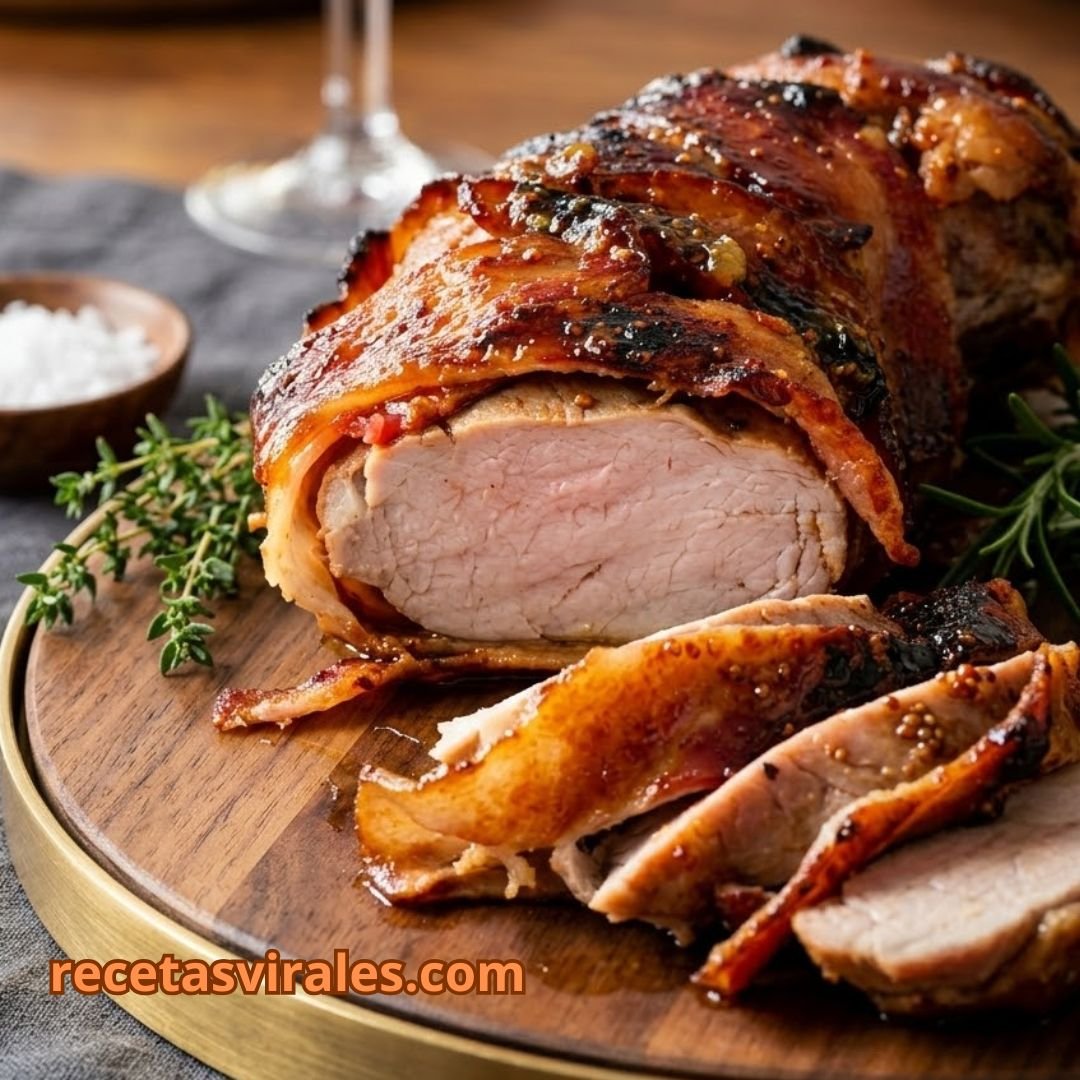Lomo caramelizado al horno jugoso y crujiente por fuera