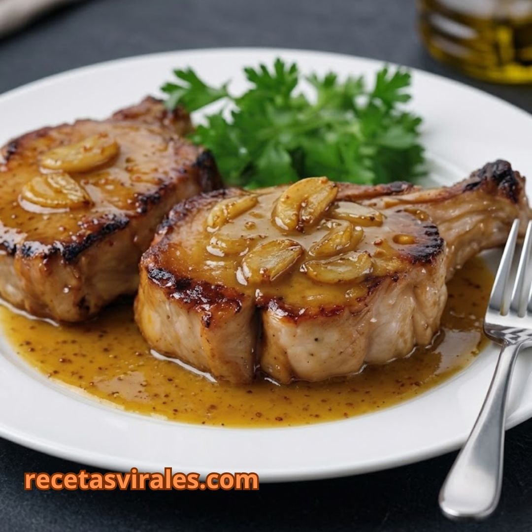Chuletas de cerdo a la miel y mostaza receta fácil y sabrosa