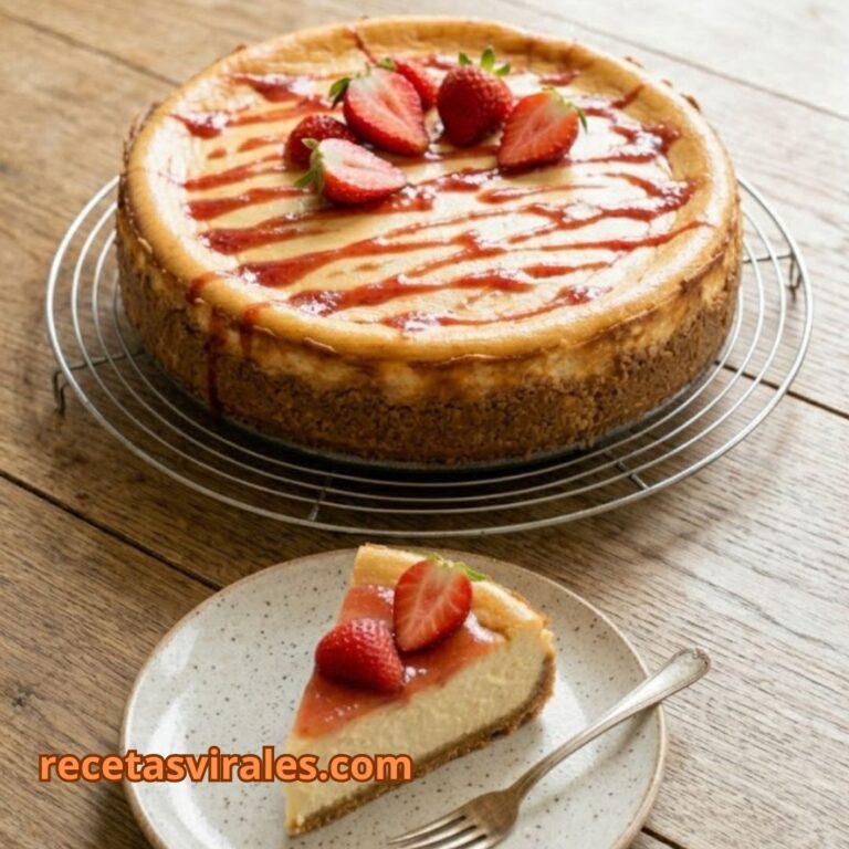 Tarta de queso y mermelada de fresa receta fácil y cremosa